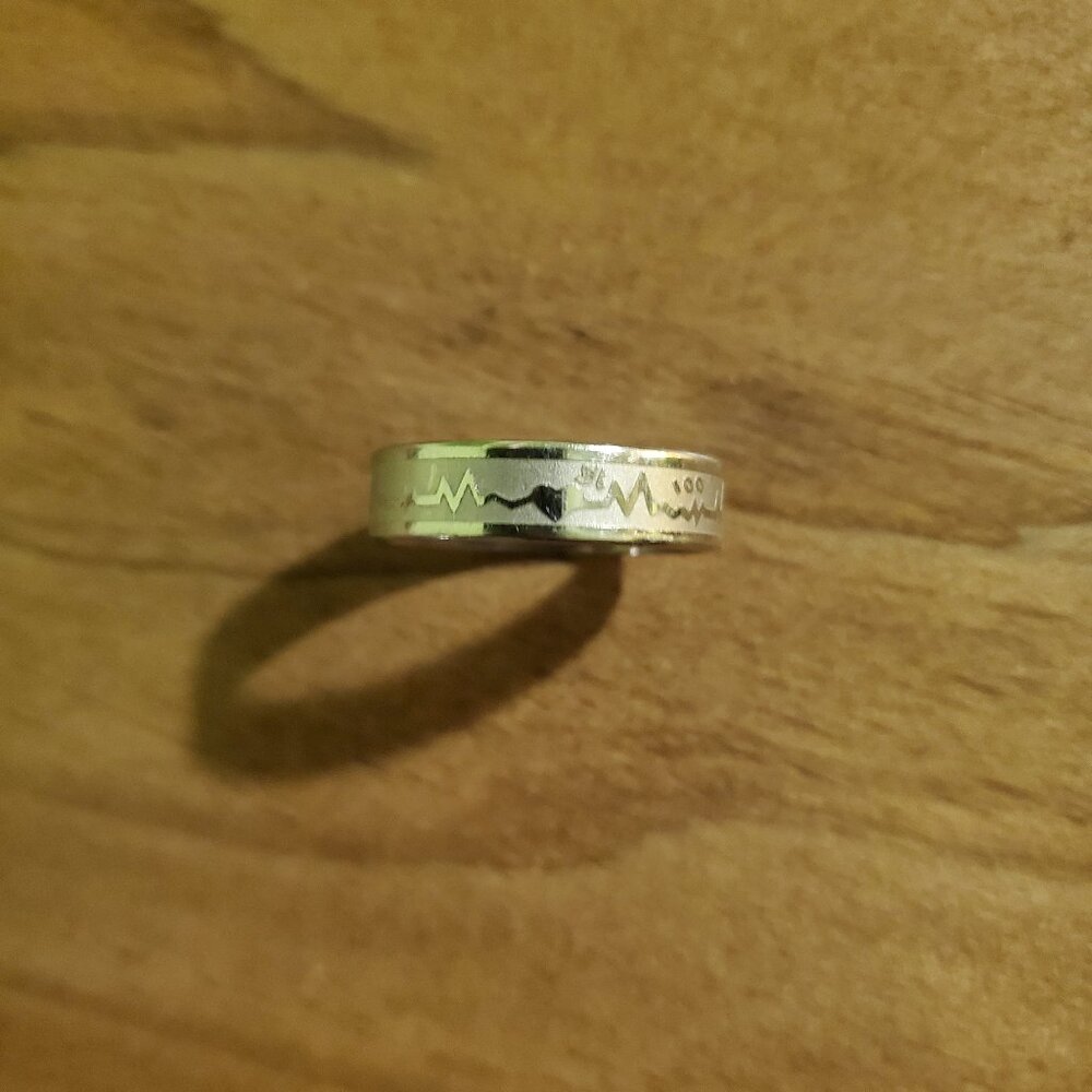 Silver Heartbeat Ring